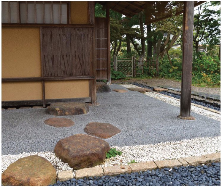 BBレジン洗い出し2分石 施工例（和風庭園アプローチ）