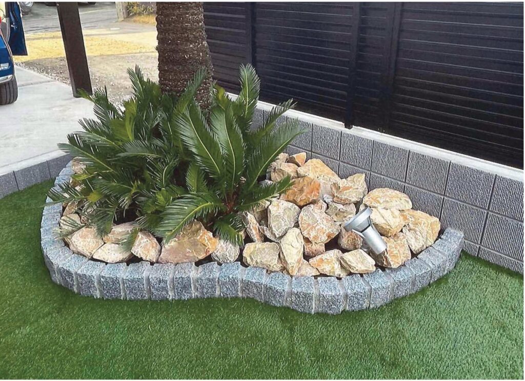 ドラムロック 植栽花壇施工例