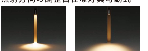 エクステリアライト 灯具可動範囲・真下配光／30°首振り配光の説明図