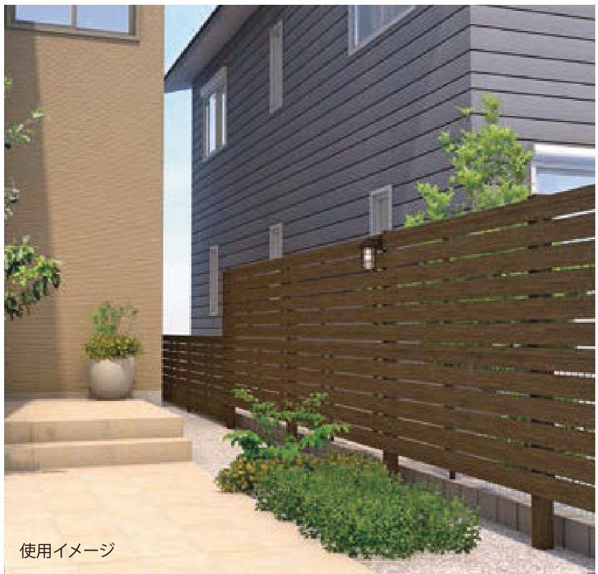 柱用オフセットパーツ 使用イメージ（フェンス施工例）