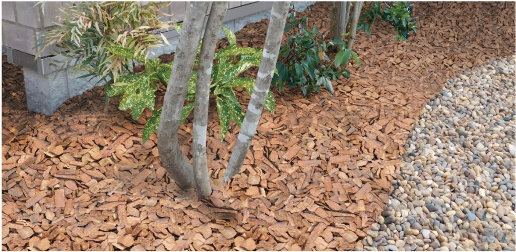 パインバーク 施工例（植栽まわりのマルチング）
