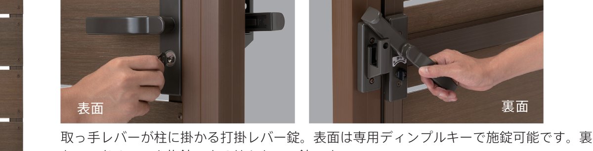 両面鍵付レバーハンドル（表面・裏面）