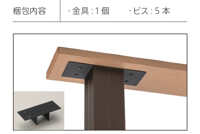 笠木用金具セットの取付イメージ