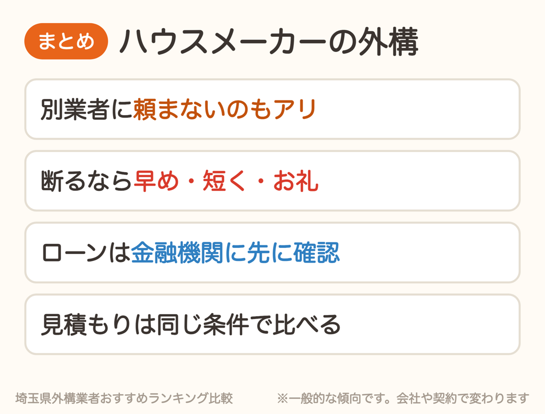 ハウスメーカーの外構のまとめ