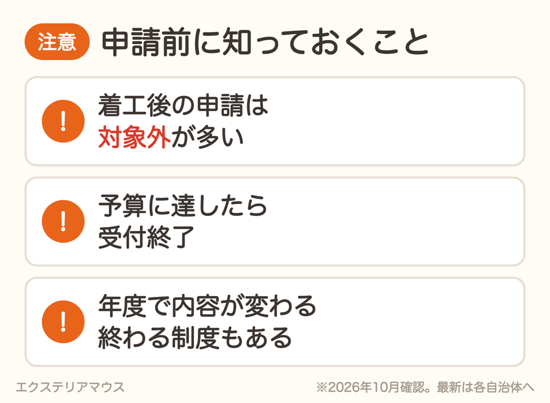 補助金を申請する前の注意点