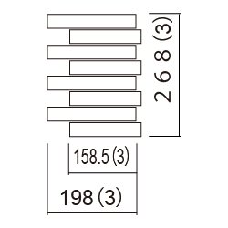 コーネルボーダー 形状図 出隅平ユニット(ずらし)