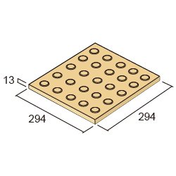視覚障がい者用タイル 形状図 300角平(位置表示型)