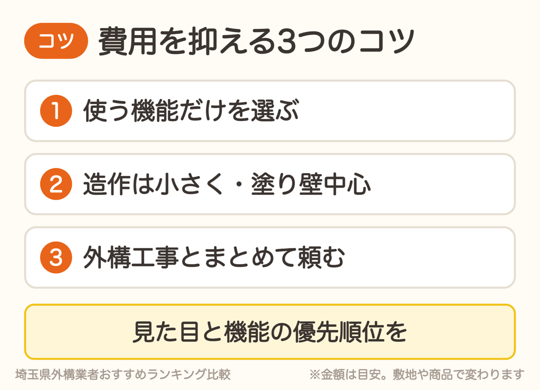 門柱の費用を抑える3つのコツ