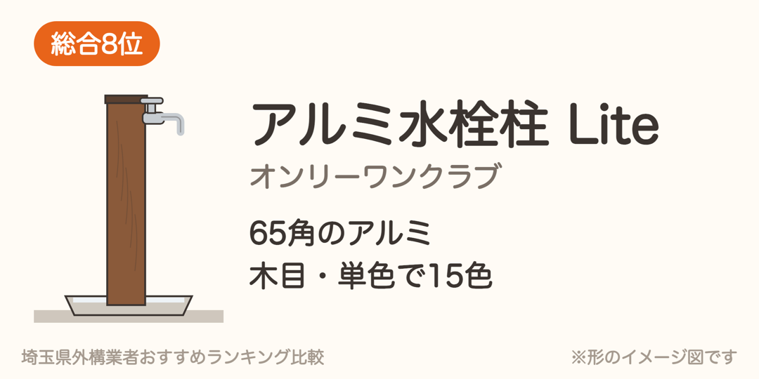 アルミ水栓柱 Liteの形のイメージ図