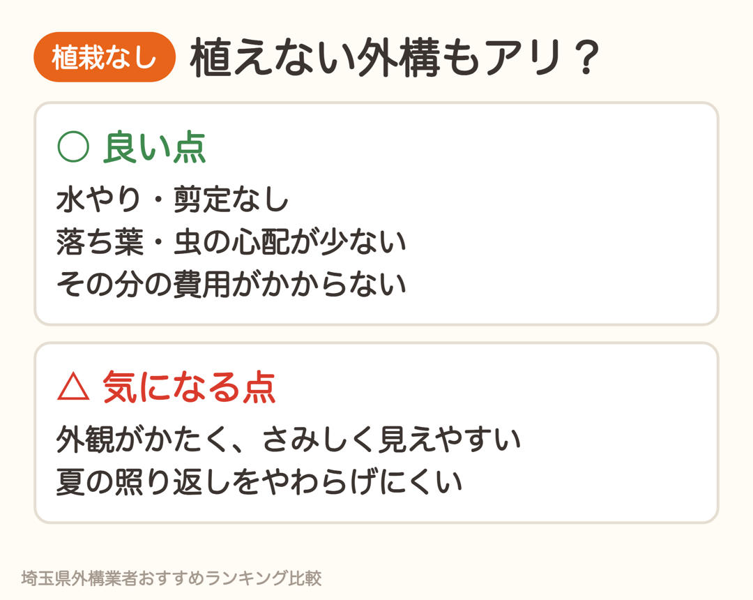 植栽なしの外構の良い点と気になる点